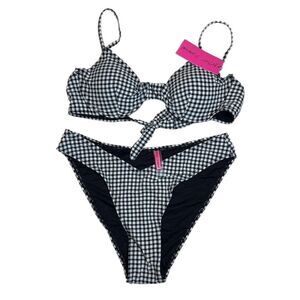 Betsey Johnson Gingham Bathing Suit XL New
